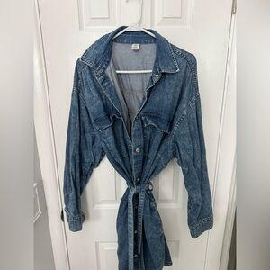 H&M Belted Denim Jacket